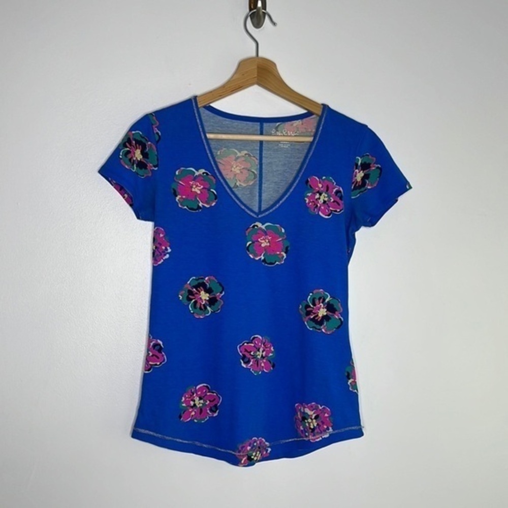 Lilly Pulitzer Janelle Of Corsage Floral short sleeve T-shirt Top size XS